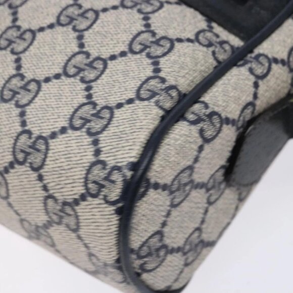 GUCCI GG Supreme Sherry Line Shoulder Bag PVC Navy Gold 378 02 004 Auth 140950 - Picture 4 of 16